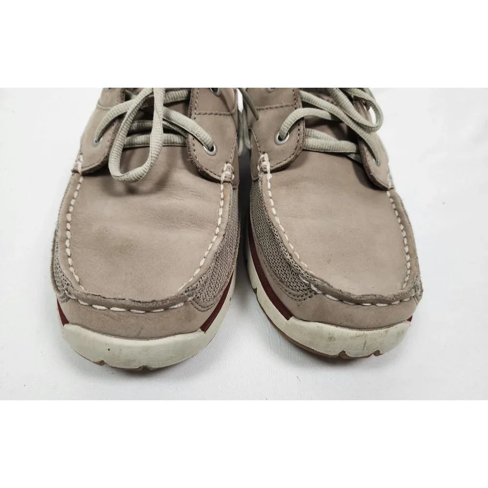 L.L.Bean Men's Sz. 8.5 Portlander Free Flex Boat Shoes in Ledge & Red